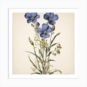 Blue Flowers Art Print