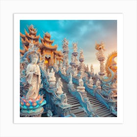 Chinese Buddhist Temple Art Print