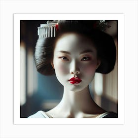 Geisha Creative Illustration Artwork 22 Art Print