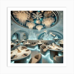 The Interior Of A Luxurious Restaurant Designed To Art Print