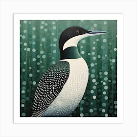 Ohara Koson Inspired Bird Painting Loon 1 Square Art Print