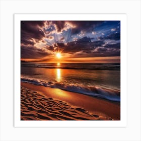 Sunset On The Beach 465 Art Print