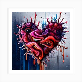 Abstract Heart Art Print