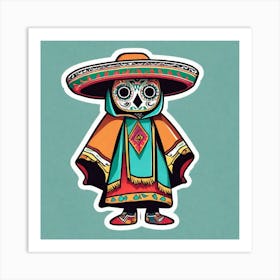 Owl In Sombrero Art Print