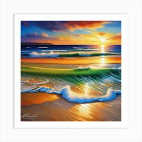 Sunset On The Beach 51 Art Print