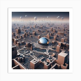 Futuristic Cityscape 4 Art Print