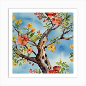 Watercolor Of A Tree Art Print