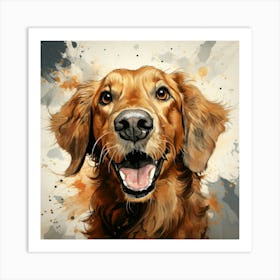 Golden Retriever Painting 1 Art Print