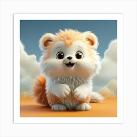 Cute Dog In The Desert Art Print