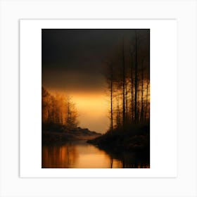 Sunset In The Woods Art Print