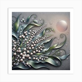 Pattern of lilies of the valley 2 Art Print