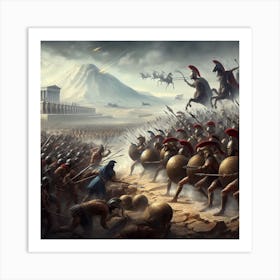 Battle Of Sparta Art Print