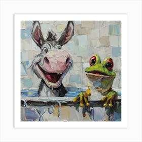 Donkey And Frog 3 Art Print