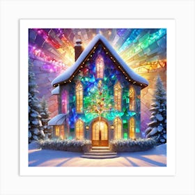 Christmas Decorated Home Outside Broken Glass Effect No Background Stunning Something That Even (6) Art Print