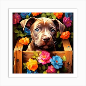 Puppy In A Box Art Print