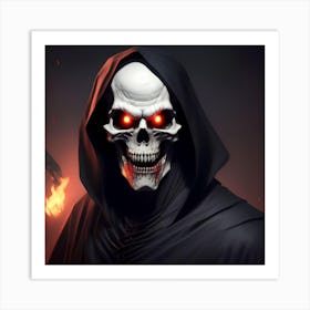 Skeleton With Red Eyes Art Print