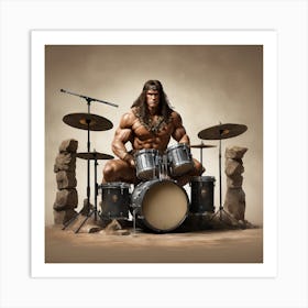 Man Cave Collection: Barbarian Drummer Art Print