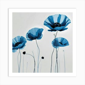 Blue Poppies 1 Art Print