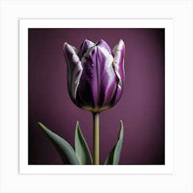 Flower Tulip Purple Tulip Flora Decor To Flourish Flower Background Art Print