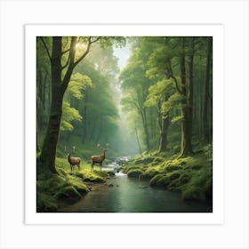 Deer In The Forest 1 Art Print