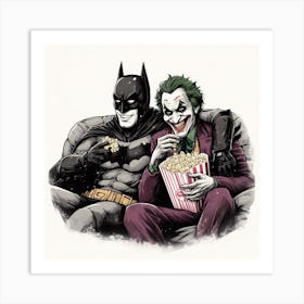 Joker And Batman Art Print