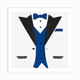 Tuxedo Halloween Wedding Groom Costume Blue Funny Art Print