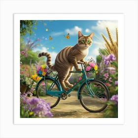 Leonardo Phoenix 10 A Serene Egyptian Mau Cat With Striking Gr 3 Art Print