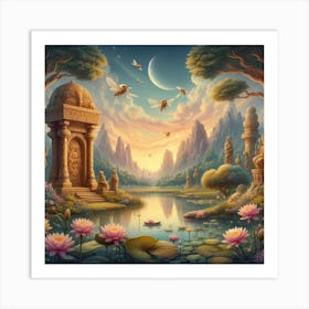 Ancient mystical scenery 3 Art Print