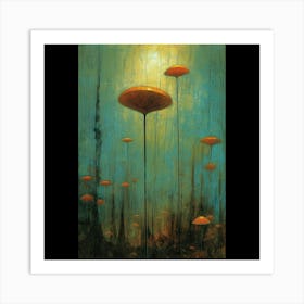 Mushrooms In The Sky Art Print