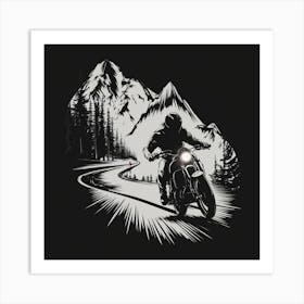 Biker Motorcycle Art Print