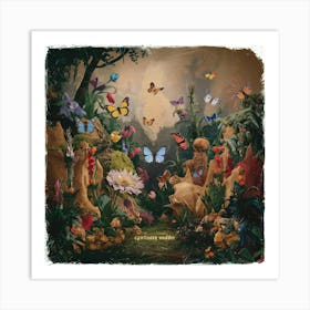 Teddy Bears And Butterflies Art Print