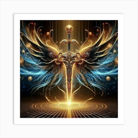 Mystical Blade: Unraveling the Secrets of Excalibur's Magic Art Print