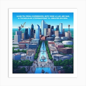 Cityscape Of Houston Art Print