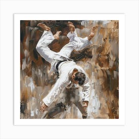 A Judo Throw Oil Painting Illustration 1718705044 2 Art Print