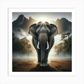 Elephant In The Forest Art Print