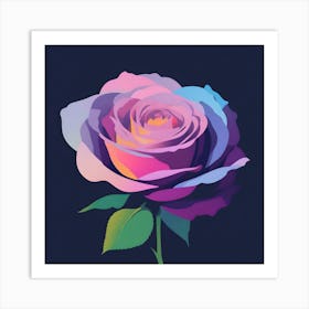 A Pastel Rose on Purple Background Art Print