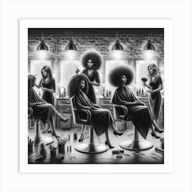 Black Hair Salon Art Print