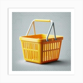 Yellow Shopping Basket Art Print