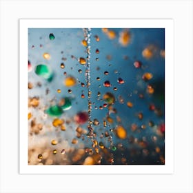 Colorful Water Droplets Art Print