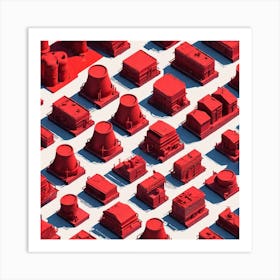 Red Buildings Art Print