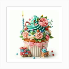 Birthday Cupcake Art Print