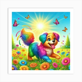 Rainbow Dog 1 Art Print