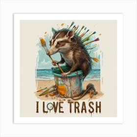 I Love Trash Art Print