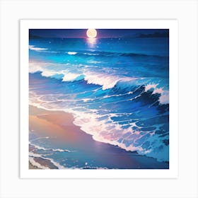 Aesthetic series: Night Beachwaves Art Print