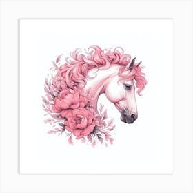 Pink Horse 3 Art Print