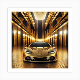Golden Ferrari 5 Art Print