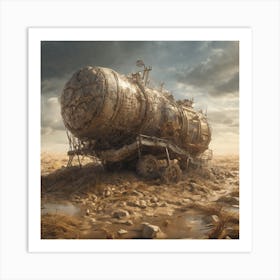 Tank In The Desert 1 Art Print