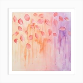 Pastel Roses Rain 1 Art Print