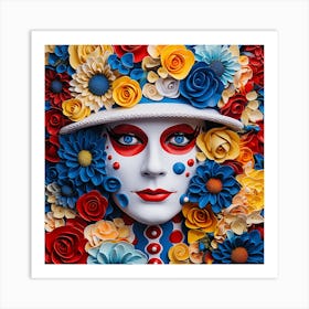 Woman Dressed In Flowers Art Print