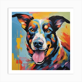 Colorful Abstract Of A Dog Art Print